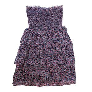 American Eagle Outfitters Ditsy Floral Tier Strapless Mini Dress